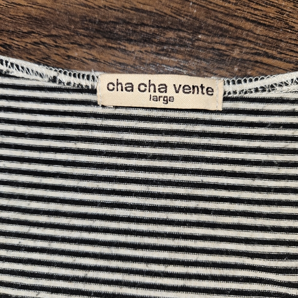 Striped Black and White Women's Top - Picture 2 of 3